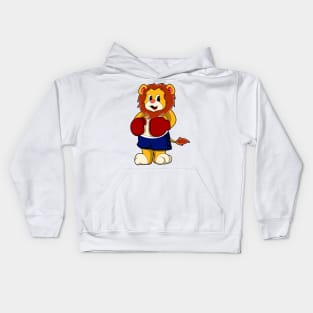 Lion as Boxer with Boxing gloves Kids Hoodie